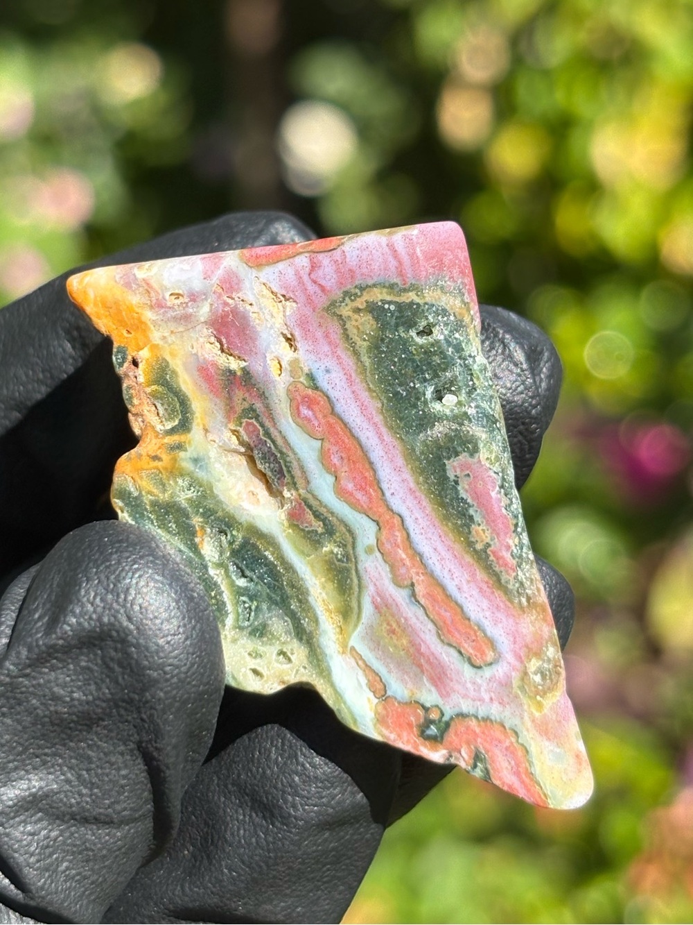Ocean Jasper Freeform with Druzy Pocket - Polished Sea Jasper